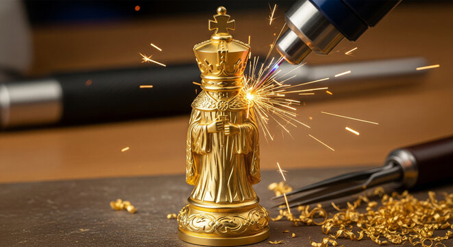 old fashioned lamp on the table chese gold