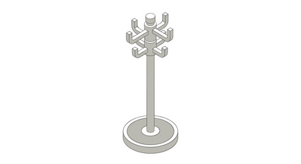 Obraz premium Silver Coat Rack with Multiple Hooks.