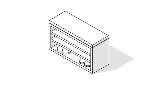 Simple Line Drawing of a Rectangular Box.