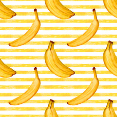 Juicy Banana Art, Fresh Watercolor Banana Imagery, Vivid Handpainted Banana With Bright Tones