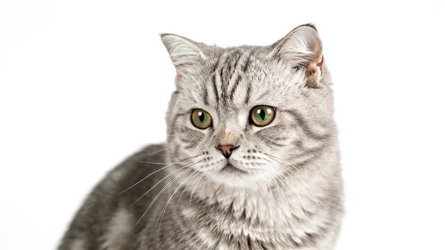 Confused Cat Expression Isolated on White