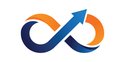 infinity and arrow logo with colourfull endless symbol