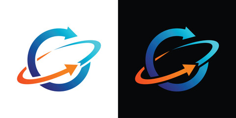 saturn planet galaxy abstract logo design illustration © Aone.std