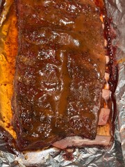 bbq sauce on pork ribs