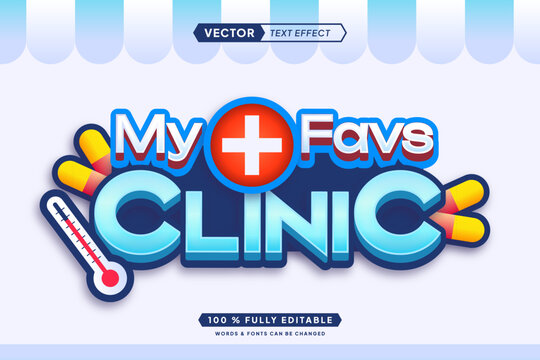 Text effect editable 3d gaming my favs clinic cartoon font style