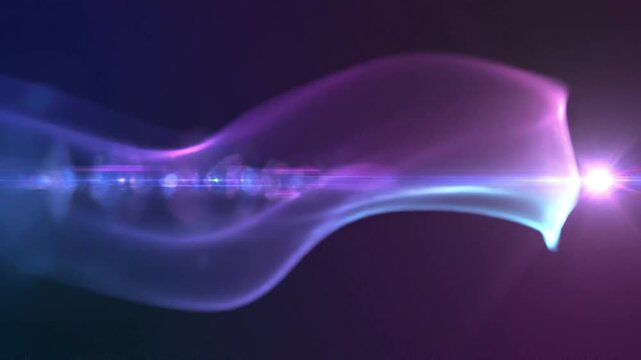 Bright purple and blue luminous waves of energy emanate from a central light source