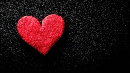 Obraz premium adoration. A red heart symbol stands out against a textured black background with a warm glow. wellbeing guides, coaching materials, designed for coaching and self-improvement content.