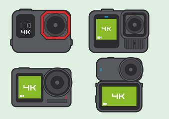 vector illustration of action camera