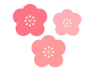 Fototapeta premium かわいい節分のイラスト_梅の花