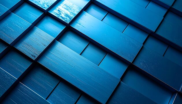 Abstract Blue Geometric Pattern Background Texture.
