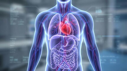 Human Anatomy Transparent Torso Internal Organs