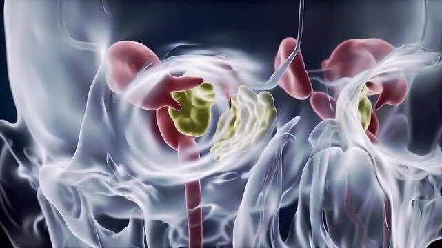 3D Medical Animation Of Human Endocrine System Glands With Dramatic