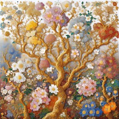 abstract background with flowers