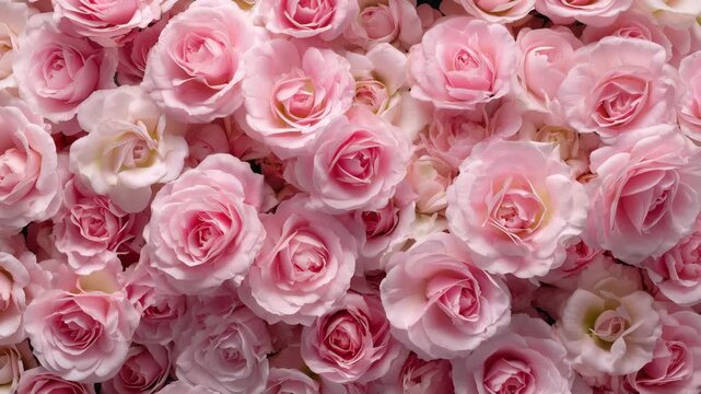 俯瞰で見た花｜ゆっくり回転する動画背景｜バラ