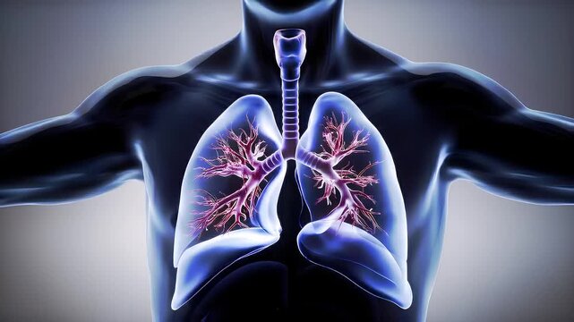 Human Lungs Anatomy And Physiology Transparent Body Male