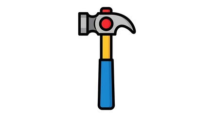 Fototapeta premium Colorful Claw Hammer Icon Illustration Tool.
