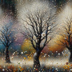 abstract background with flowers