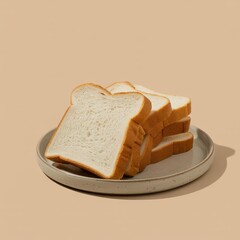 Stack of white bread slices on a speckled plate stack of bread sliced bread baked goods