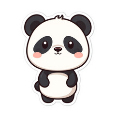 Fototapeta premium Cute Panda Mascot Character Flat Vector Illustration, Panda Logo, Cartoon Animal