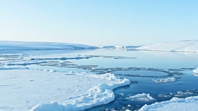 Arctic landscape, ice floes, melting, bright, sunlight, global warming, climate change, polar, nature, arctic ocean, natural world, environment, serene, cold