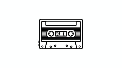 Fototapeta premium cassette tape icon, music cassette, retro audio