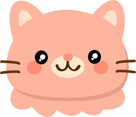 cute pink cat character