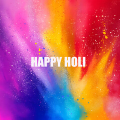 Vibrant holi celebration background with colorful powder explosion