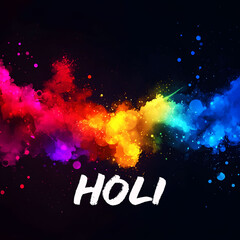 Vibrant holi celebration with colorful powder explosion