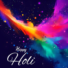 Vibrant holi celebration with colorful powder explosion