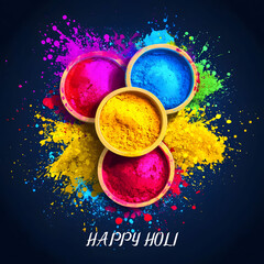 Vibrant holi celebration with colorful powders