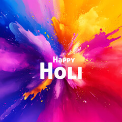 Vibrant holi celebration background with colorful powder explosion