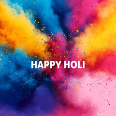 Vibrant holi celebration with colorful powder explosion