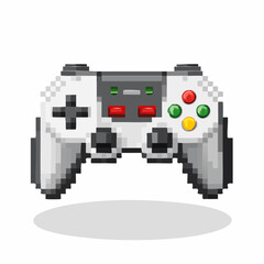 Pixelated Retro Game Controller Illustration for Nostalgic Gaming Themes and Design © Tumi