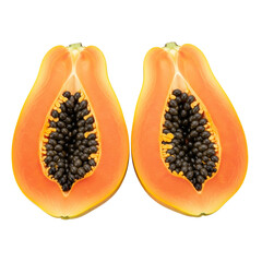 papaya isolated on white background