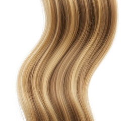 Long blonde hair extension isolated on transparent background