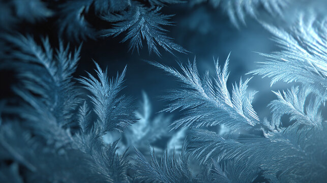 A mesmerizing close-up of delicate frost crystals