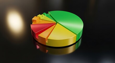 Obraz premium Pie chart with three segments