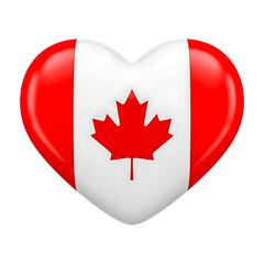 Fototapeta premium Canada Flag Heart Shape Symbol for Love and Patriotic Design on Transparent Background