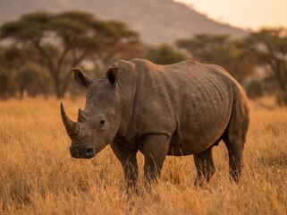 Obraz premium Rhinoceros Standing in the Wild