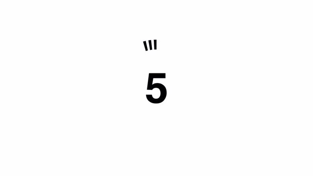 10 Second Digital Countdown Timer Animation (10 to 0), Clean Minimalistic Segmented Circle Graphic