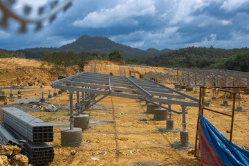 Building the Future: Professional Ground-Mount Solar Array Under Construction