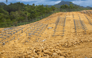 Building the Future: Professional Ground-Mount Solar Array Under Construction