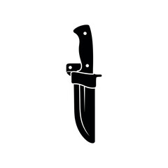 Hunting Knife Silhouette Vector Illustration.
