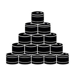 Stack of Cans Black and White Illustration.