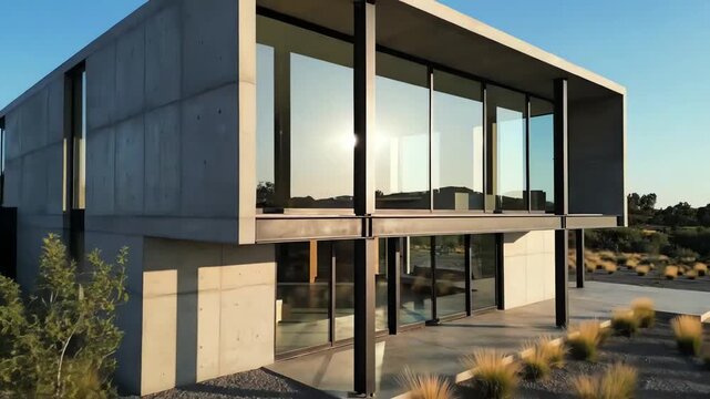 A symphony of concrete and steel this home boasts a strikingly modern aesthetic with its unfussy utilitarian design that highlights the beauty of the raw materials used in. 4k resolution video 30fps.