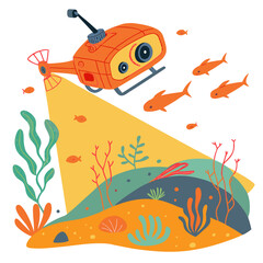 Underwater exploration with a submarine ©  MST RABEYA  BEGUM
