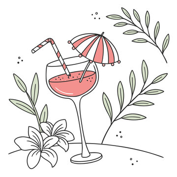Summer cocktail illustration