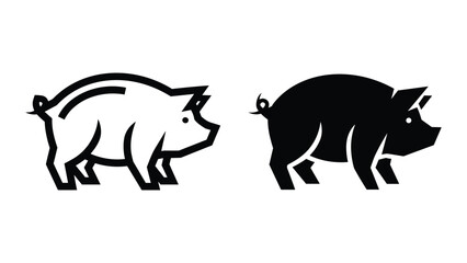 Fototapeta premium Pig silhouette illustration