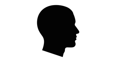 Black silhouette of human head.