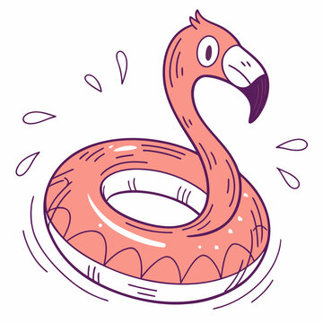 Cartoon flamingo pool float